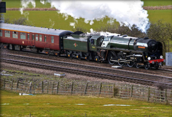 Lincolnshire Steam Railway enthusiasts - the Oliver Cromwell at Brocklesby Jcn 